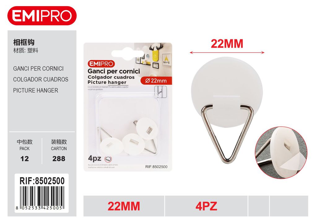 Ganci Per Cornici 22mm 4Pz