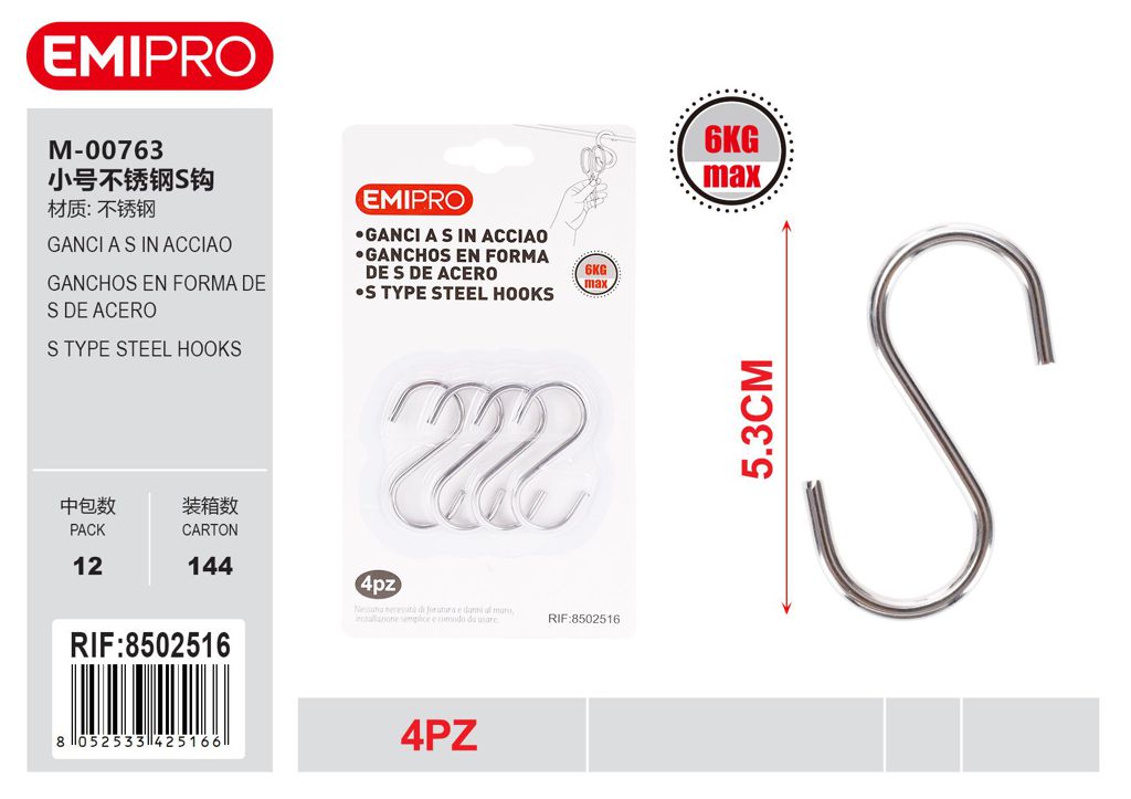 Ganci A S In Acciao 4Pz