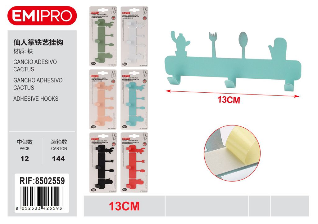 Gancio Adesivo Cactus 1Pz