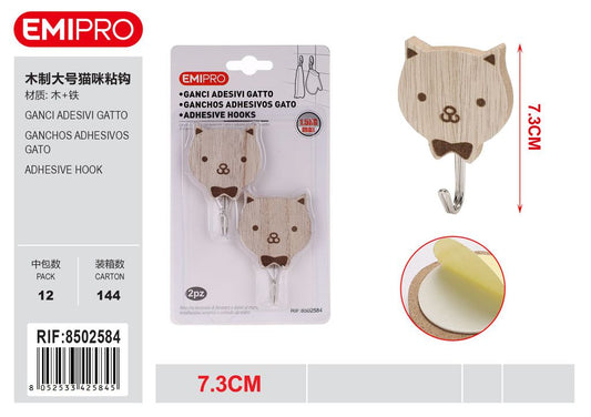 Ganci Adesivi Gatto 2Pz