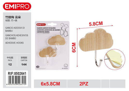 Gancio Adesivi Di Bambu 2Pz
