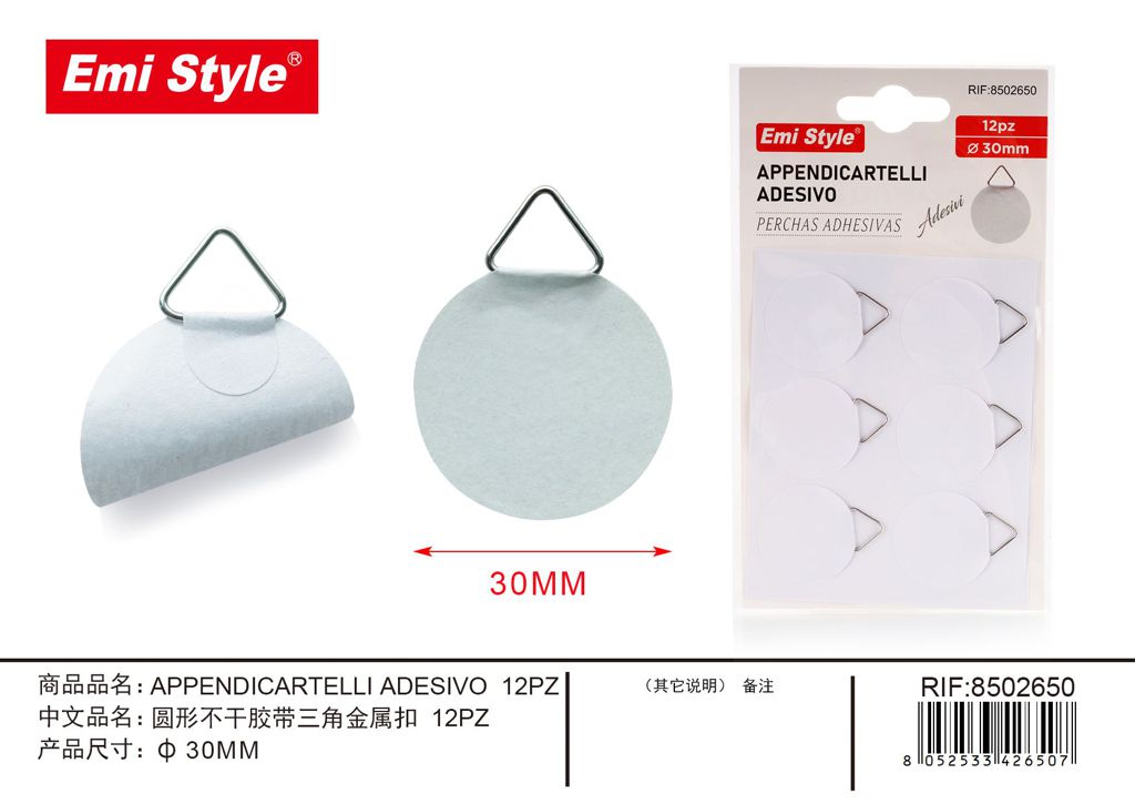 Appendicartelli Adesivo 30mm 12Pz