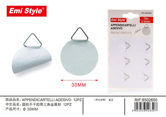 Appendicartelli Adesivo 30mm 12Pz
