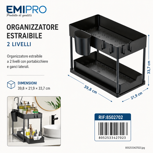 Organizzatore a 2 Livelli 39.8*21.9*33.7cm