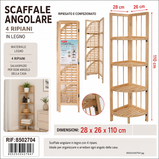 Scaffale 4 Piani 28*26*110cm