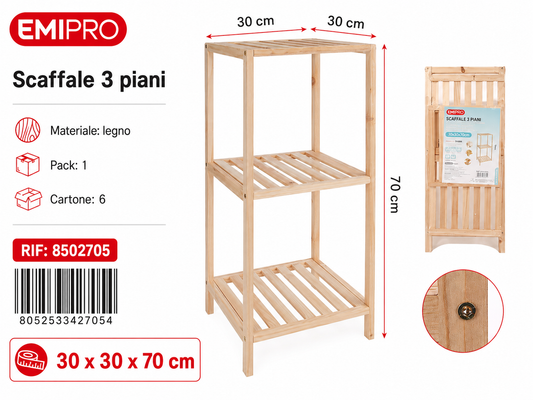 Scaffale 3 Piani 30*30*70cm