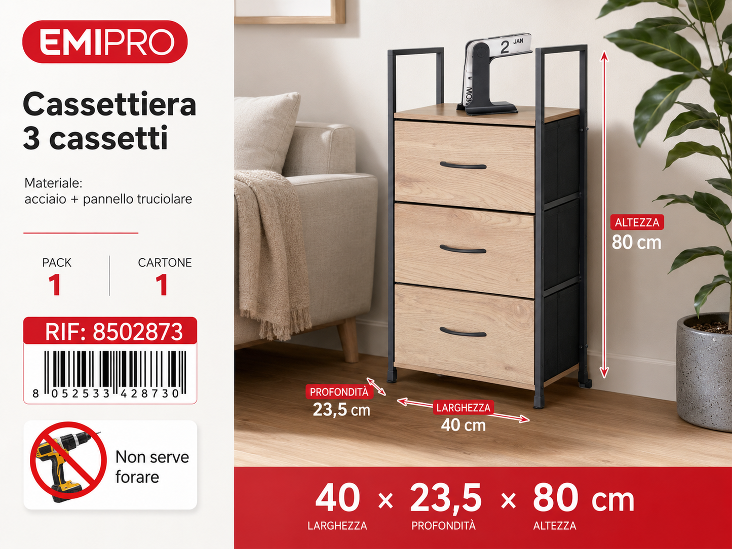 Armadio di Stoccaggio 40*23.5*100cm