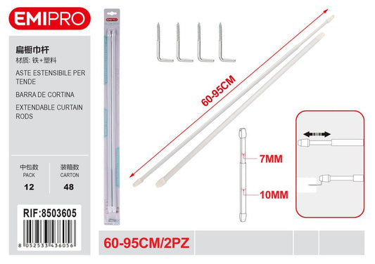 Aste Per Tende 60 95cm 2Pz