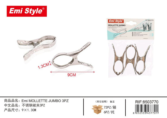 Mollette Jumbo 3Pz 9*1.3cm