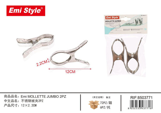 Mollette Jumbo 2Pz 12*2.2cm