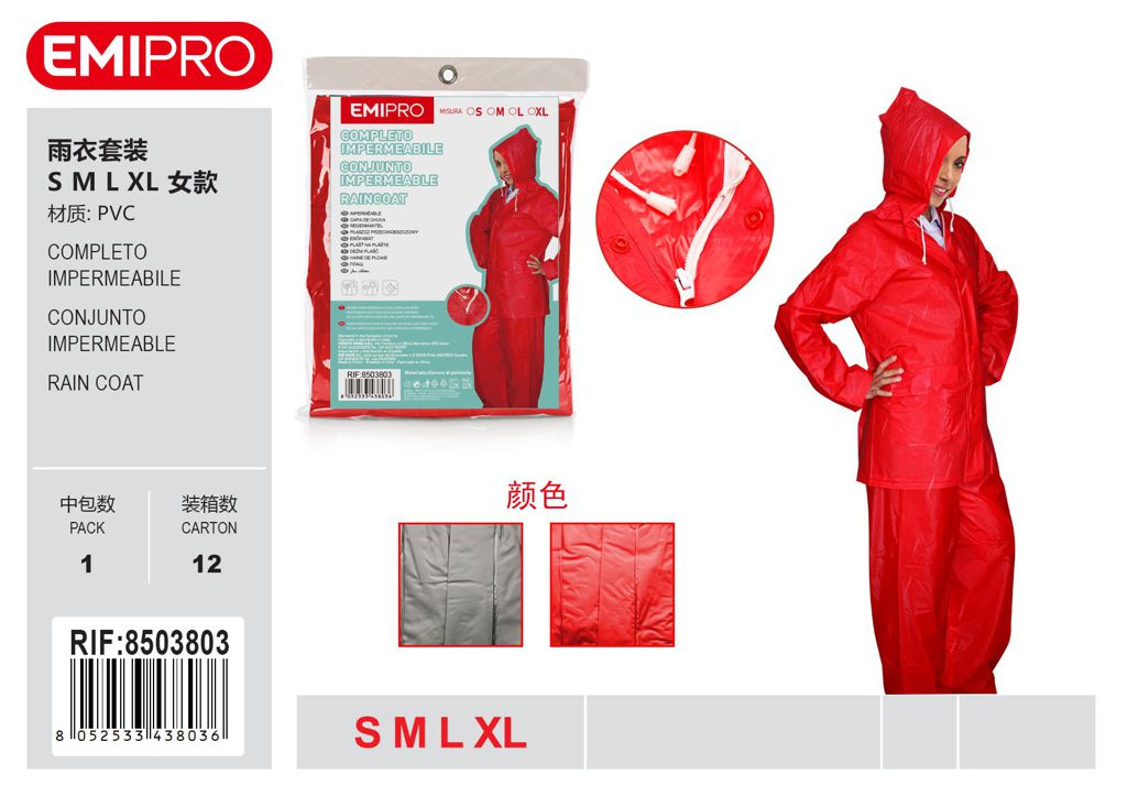 Completo Impermeabile S M L Xl