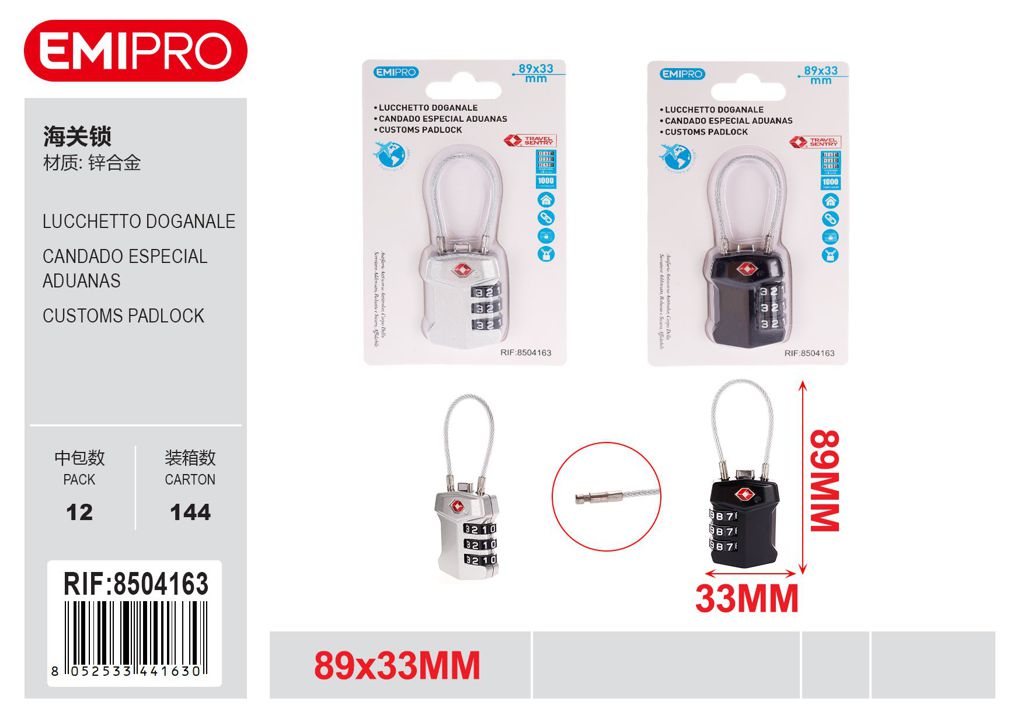 Lucchetto Doganale 89*303*13mm