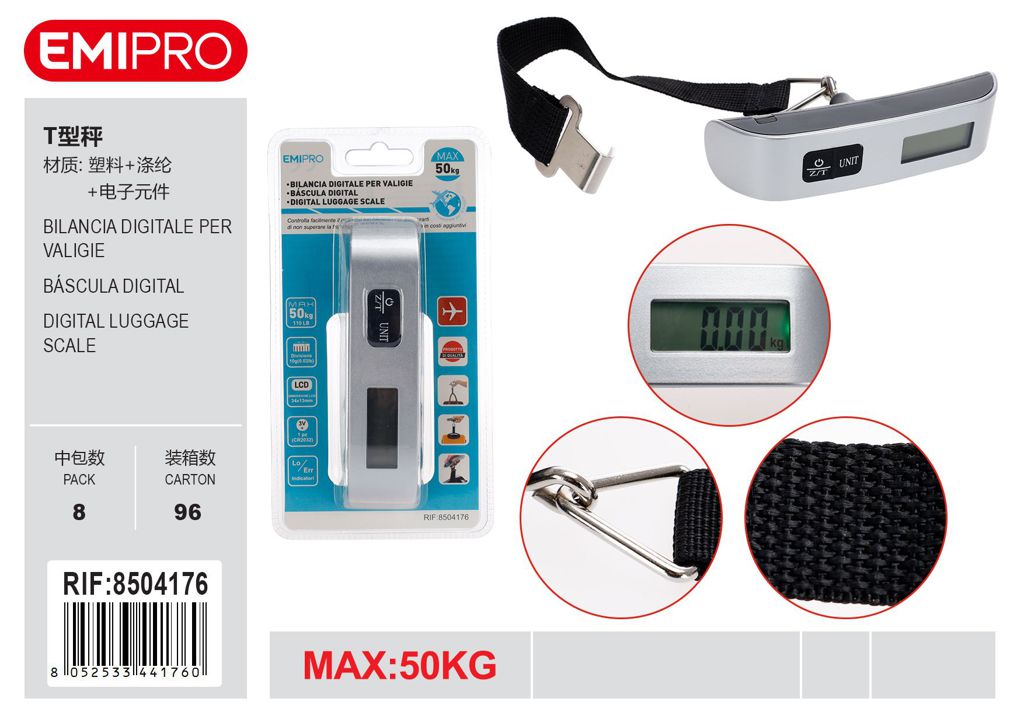 Bilancia Digitale Per valigie 12.8*2.8*31.8cm