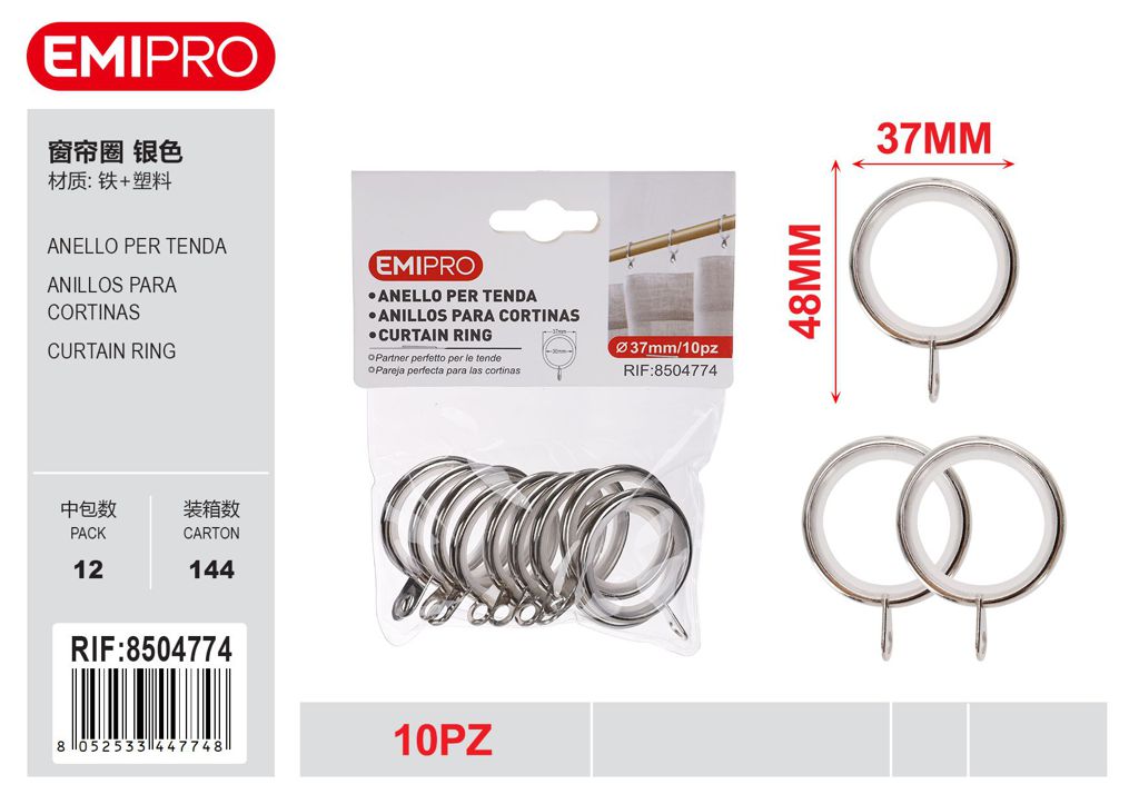 Anello Per Tenda 37mm 10Pz