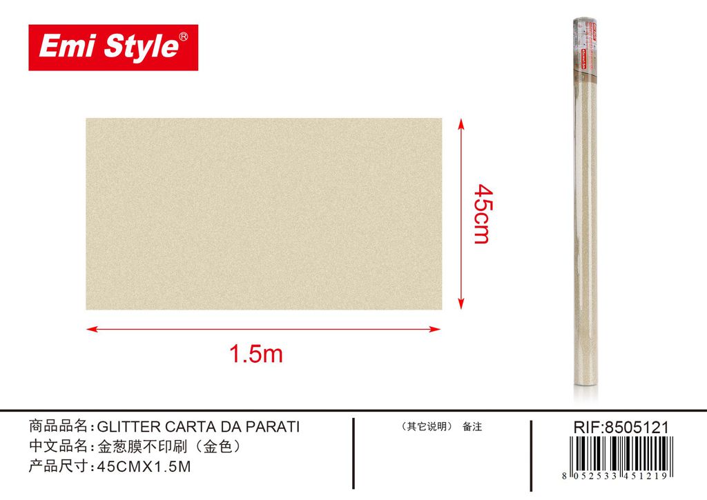 Glitter Carta Da Parati 45cm*0.12mm*1.5M