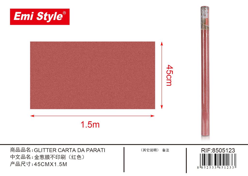 Glitter Carta Da Parati 45cm*0.12mm*1.5M