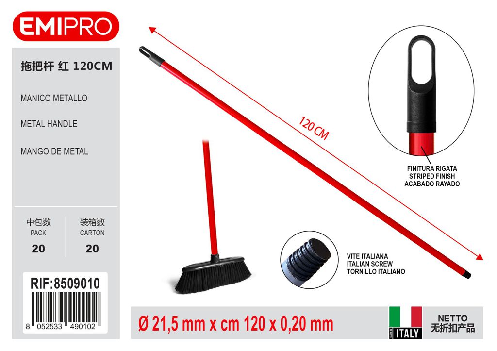 Manico Metallo 120cm Diam. 21.5 mm