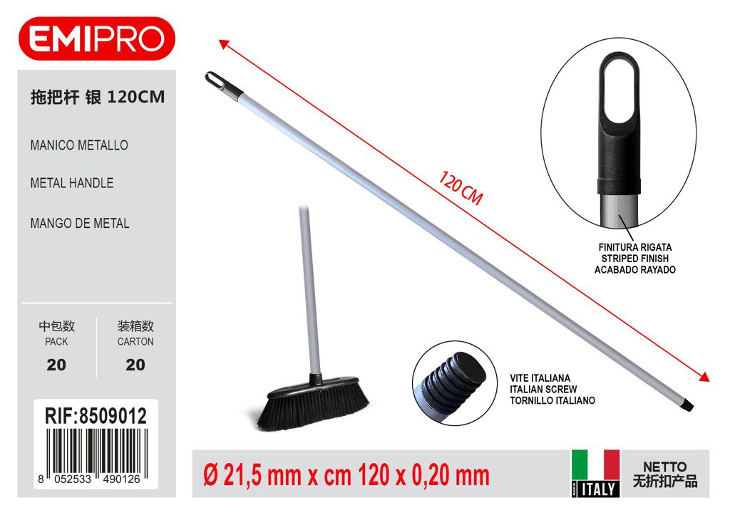 Manico Metallo 120cm Diam. 21.5 mm
