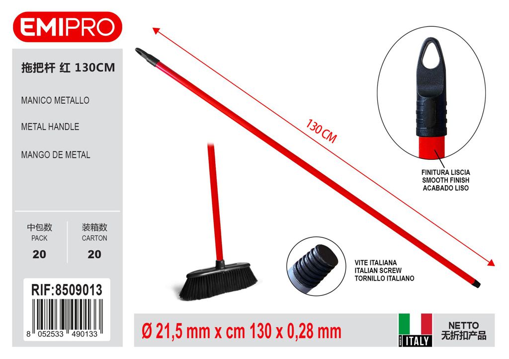 Manico Metallo 130cm Diam. 21.5 mm
