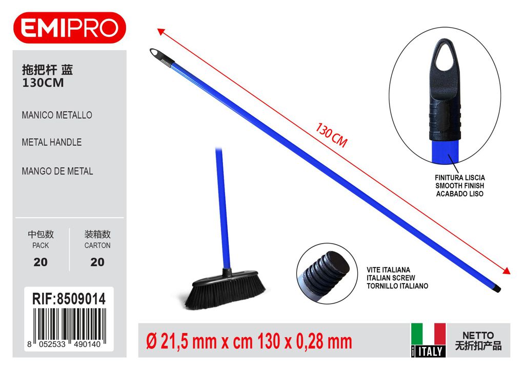 Manico Metallo 130cm Diam. 21.5 mm