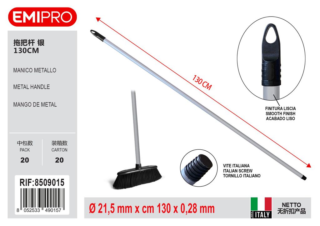 Manico Metallo 130cm Diam. 21.5 mm