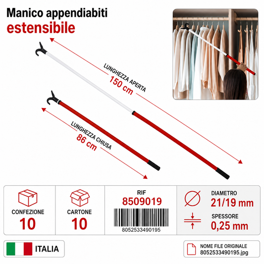 Manico Appendiabito Diam. 21/19 mm