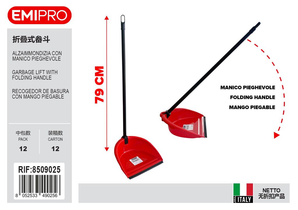Alzaimmondizia Con Manico Pieghevole 79cm