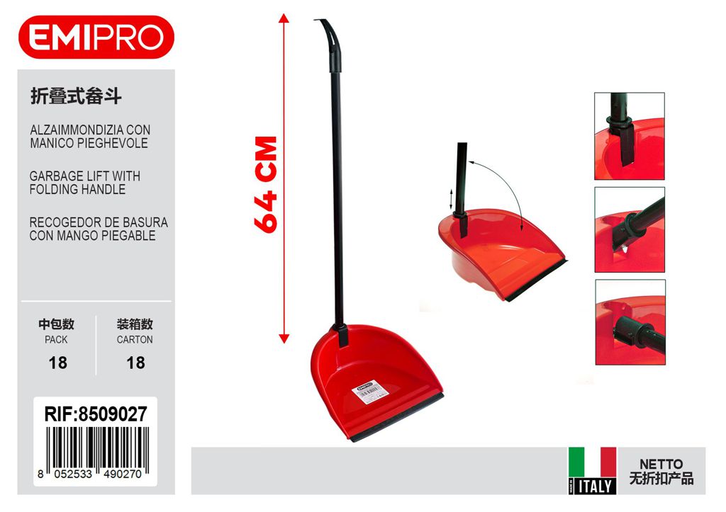 Alzaimmondizia Con Manico Pieghevole 64cm