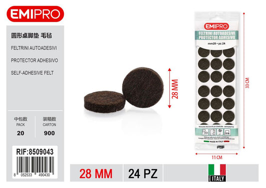 Feltrini Autoadesivi Blister Maxi Ass 28mm 24Pz