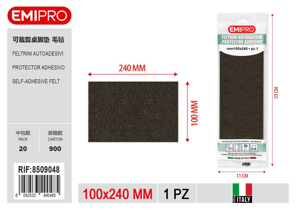 Feltrini Autoad. Bl Gran Risparmio mm 100*250 Ass 1Pz