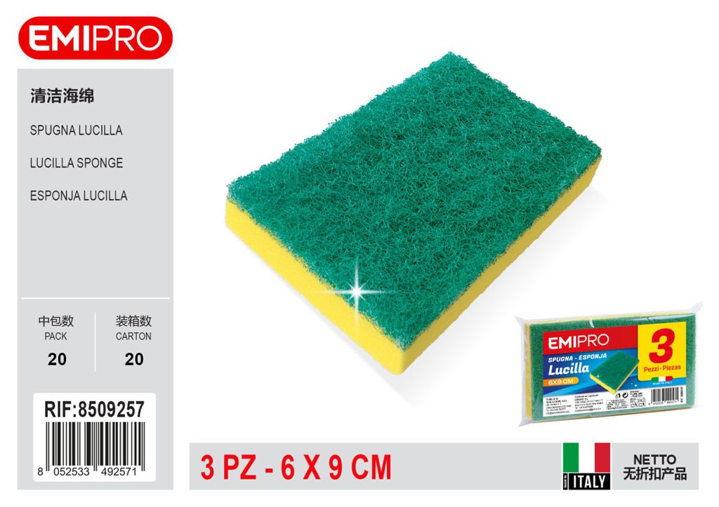 Spugna Lucilla 3Pz 6*9cm