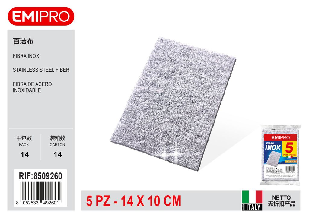 Fibra Inox 5Pz 14*10cm