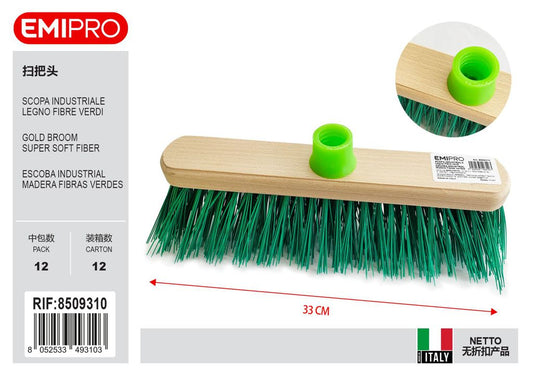Scopa Industriale Legno Fibre verdi