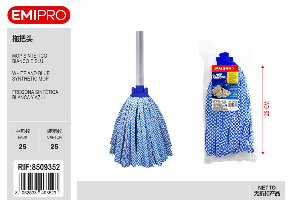 Mop Sintetico Bianco E Blu