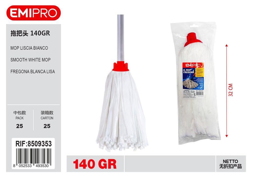Mop Liscia Bianco 140Gr