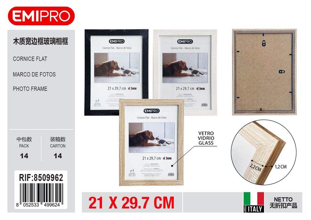 Cornice Flat 21*29.7 vetro