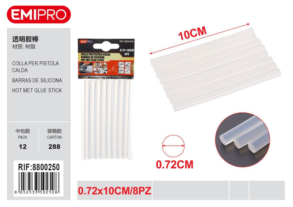 Colla Per Pistola Calda 0.72cm*10cm 8Pz