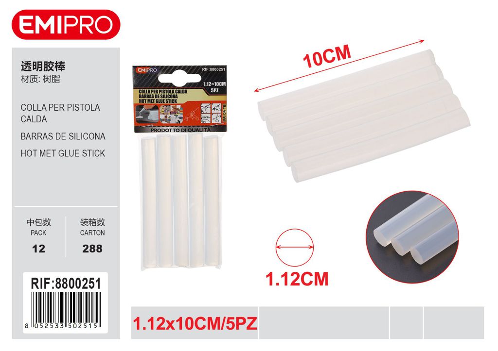 Colla Per Pistola Calda 1.12cm*10cm 5Pz