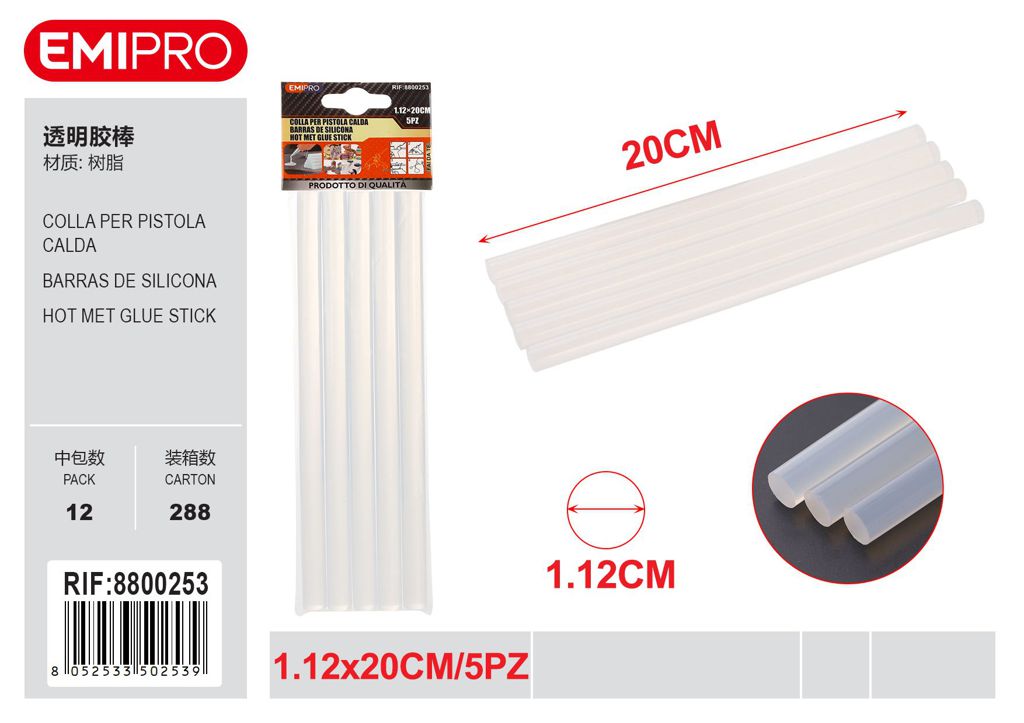 Colla Per Pistola Calda 1.12cm*20cm 5Pz