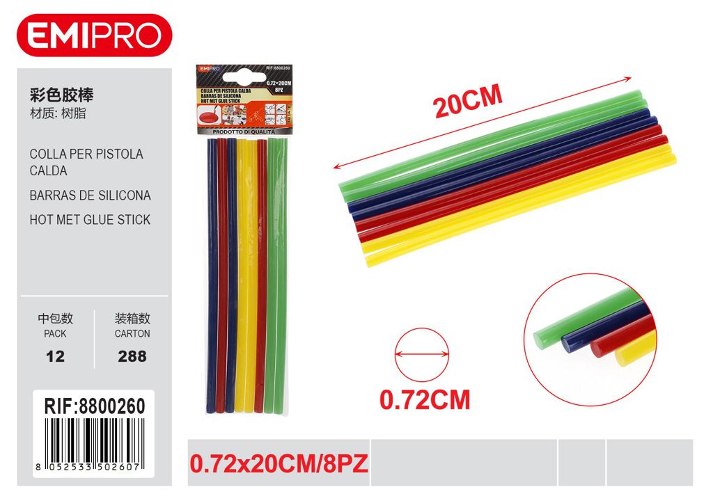 Colla Per Pistola Calda 0.72cm*20cm 8Pz