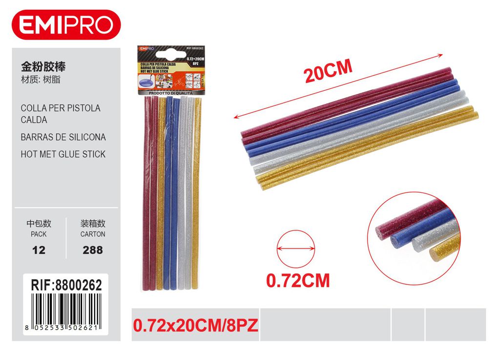 Colla Per Pistola Calda 0.72cm*20cm 8Pz