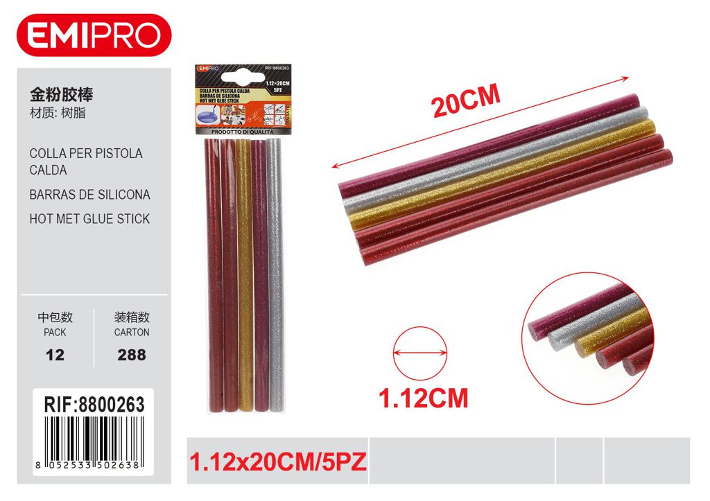 Colla Per Pistola Calda 1.12cm*20cm 5Pz