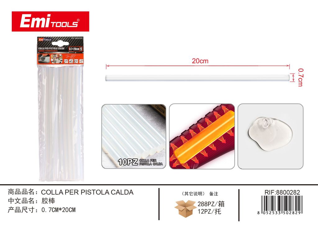 Colla Per Pistola Calda 0.72*20cm 10Pz