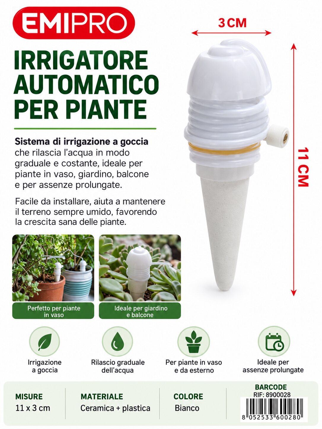 IRRIGATORE AUTOMATICO PER PIANTE