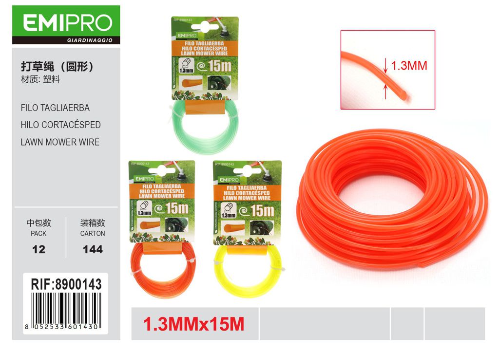 FILO TAGLIAERBA 1.3*15M