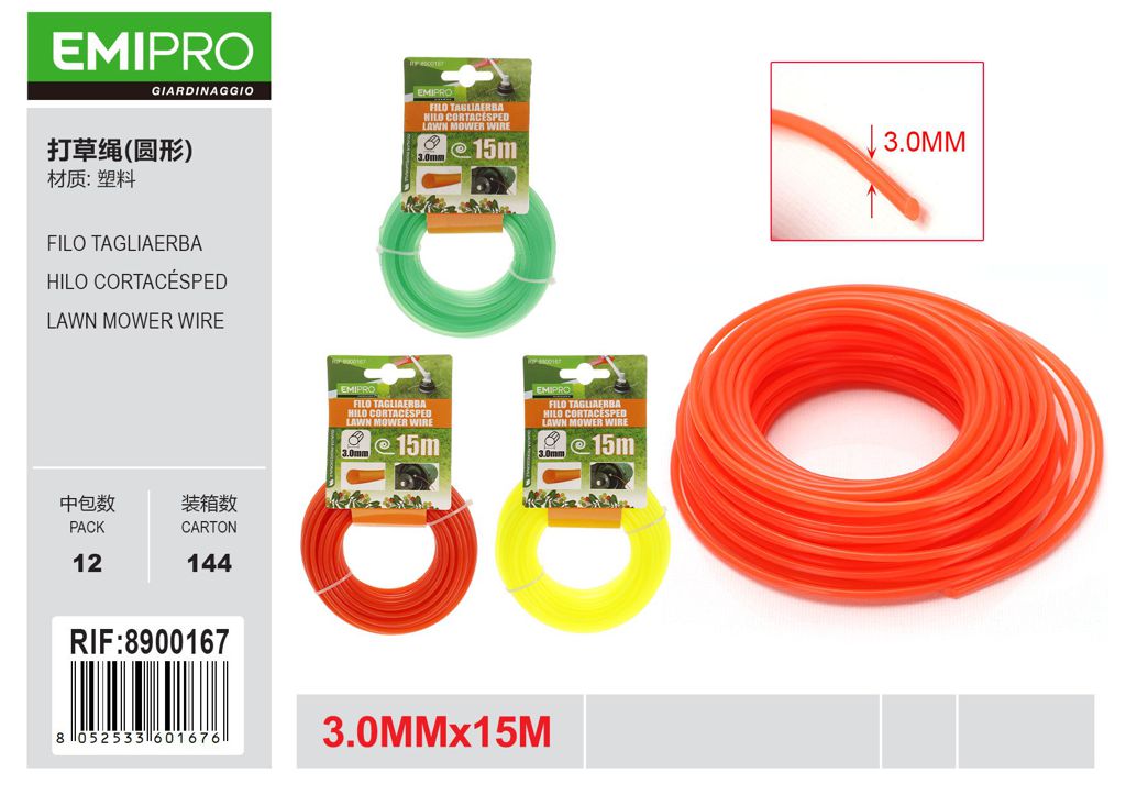 FILO TAGLIAERBA 3.0*15M