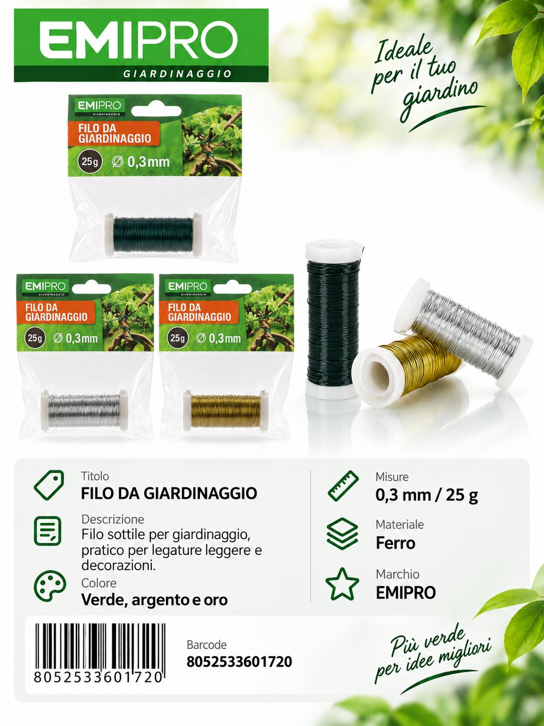 FILO DA GIARDINAGGIO 0.3MM 25G