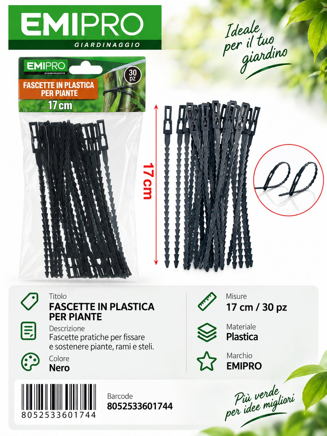 FASCETTE IN PLASTICA 17CM 30PZ