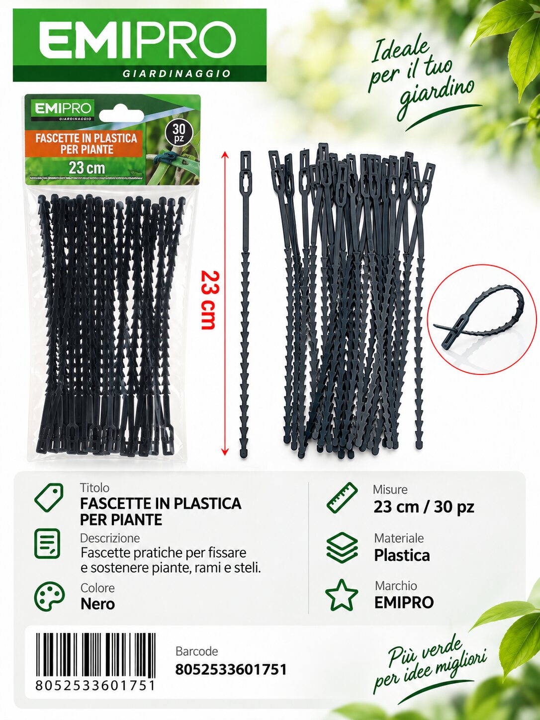 FASCETTE IN PLASTICA 23CM 30PZ