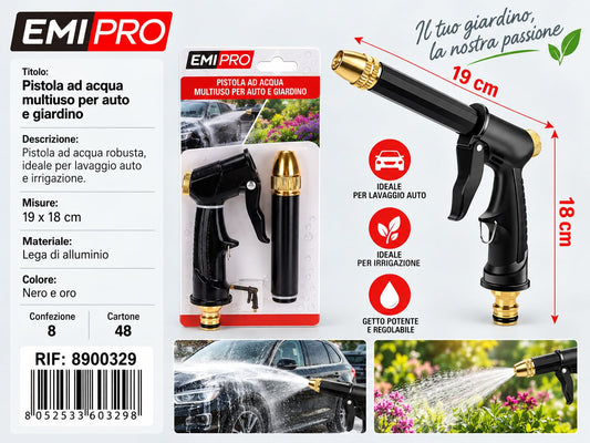 PISTOLA D'ACQUA PER GIARDINO E AUTOLAVAGGIO